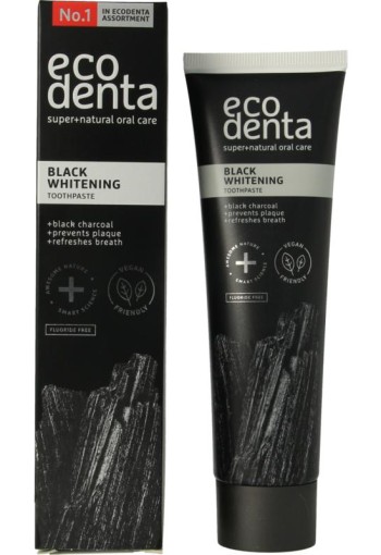 Ecodenta Tandpasta whitening houtskool extra black (100 Milliliter)