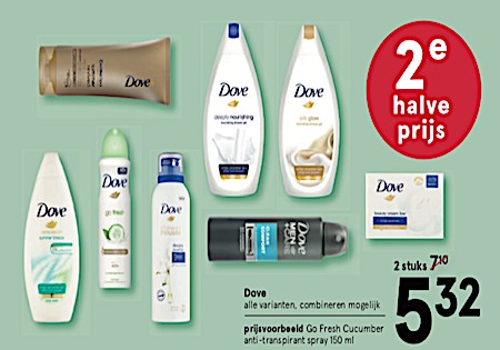 Dove aanbieding. Nu alle Dove met 25 % Korting