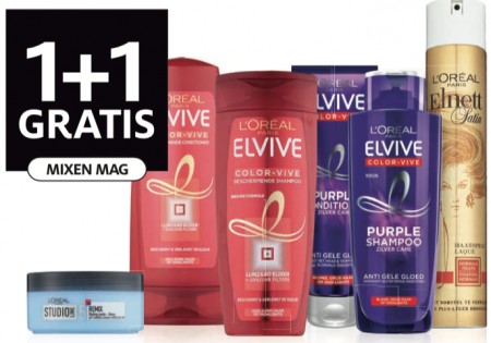 Alle L’Oréal Paris Elvive, Studio Line en Elnett combineren mogelijk 50 % Korting