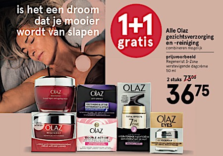 Olaz gezichtsverzorging en -reiniging alle varianten, combineren mogelijk. 50% korting 