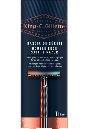 King C. Gillette Double Edge Safety Razor 5 Mesjes