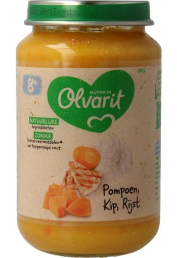 Olvarit Pompoen kip rijst 8M14 (200 Gram)