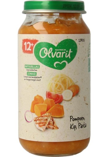 Olvarit Pompoen kip pasta 12M06 (250 Gram)