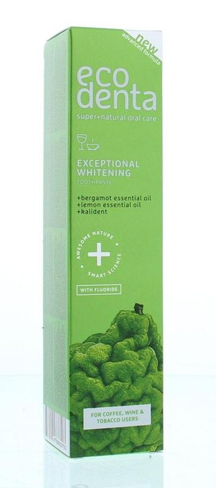 Ecodenta Tandpasta whitening bergamot citroen kalident (100 Milliliter)