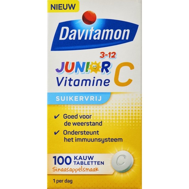 Davitamon Junior vitamine C sinaasappel 100 kauwtabletten