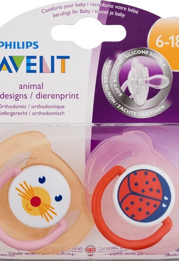 Avent Fopspeen 6-18 maanden animal 2 stuks