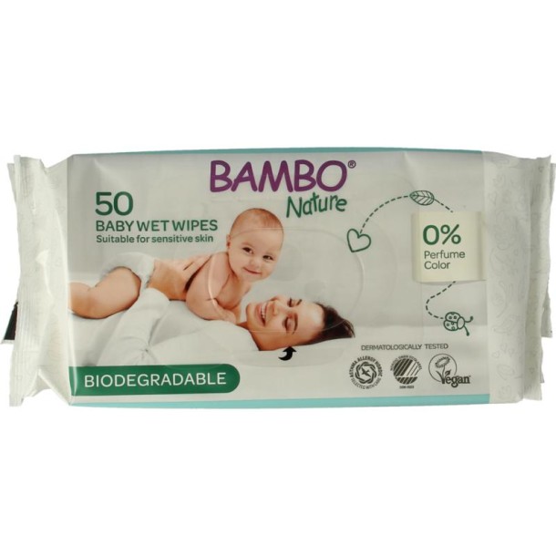 Bambo Nature wet wipes (50 Stuks)