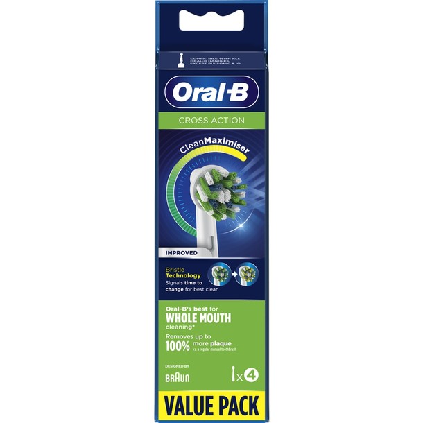 Oral-B CrossAction Vervangende Opzetborstels 4 stuks