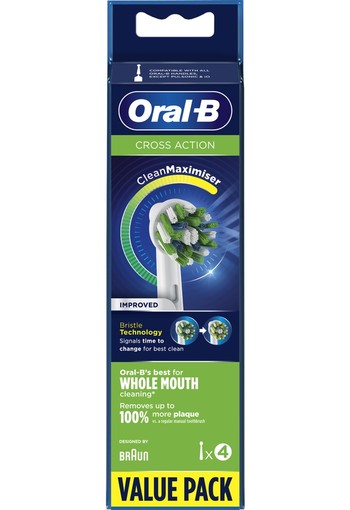 Oral-B CrossAction Vervangende Opzetborstels 4 stuks