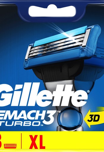 Gillette Mach3 turbo 8 stuks | Gillette Mach3 Turbo Scheermesjes 8 stuks