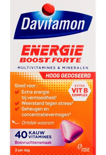 Davitamon Extra energie bosvruchten 40 kauwtabletten