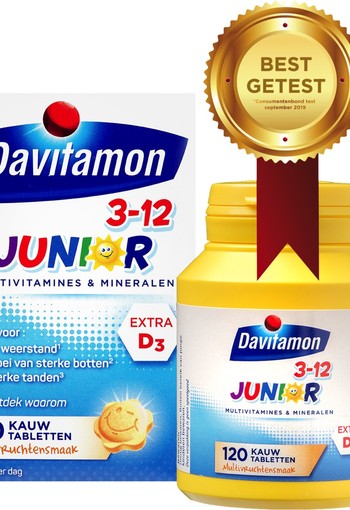 Davitamon Junior 3+ multifruit 120 kauwtabletten