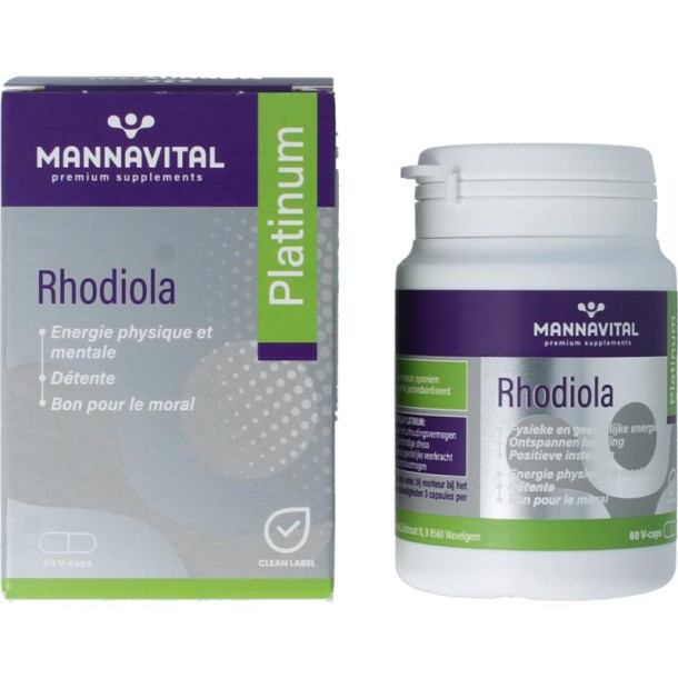 Mannavital Rhodiola platinum (60 Vegetarische capsules)