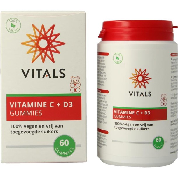 Vitals Vitamine C + D3 gummies (60 Gummies)