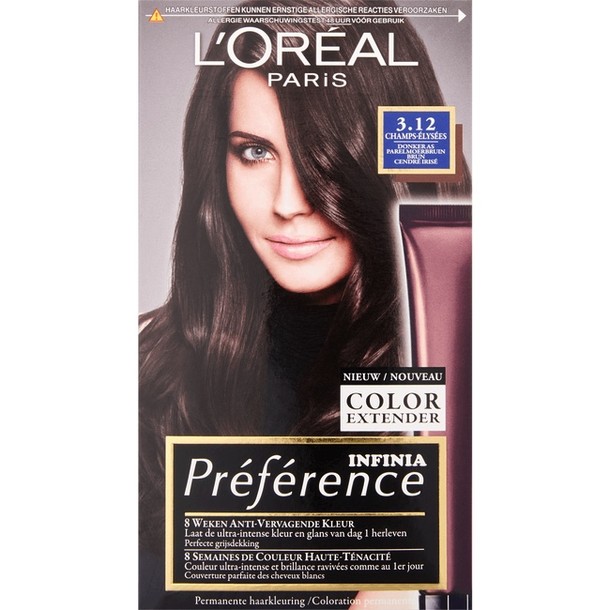 L'Oréal Paris Préference Permanente Haarkleuring 3.12 Brun Cendré Irisé