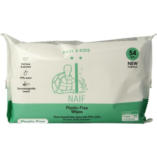 Naif Baby wipes plastic free (54 Stuks)