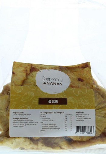 Mijnnatuurwinkel Ananas ringen gedroogd (500 Gram)