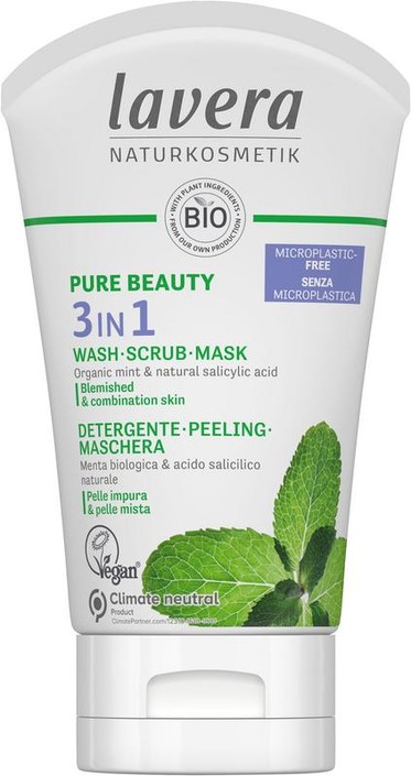 Lavera Pure Beauty 3-in-1 reiniger - peeling - masker (125 Milliliter)