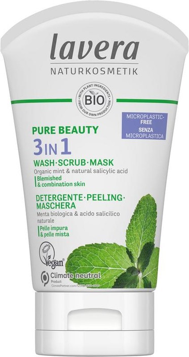 Lavera Pure Beauty 3-in-1 reiniger - peeling - masker EN- (125 Milliliter)