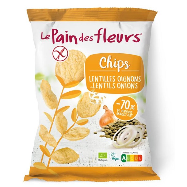 Pain Des Fleurs Chips met linzen en ui bio (50 Gram)