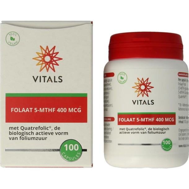 Vitals Folaat 5-MTHF 400 mcg (100 Capsules)