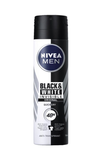 Nivea Men deodorant spray invisible black & white 150 ml