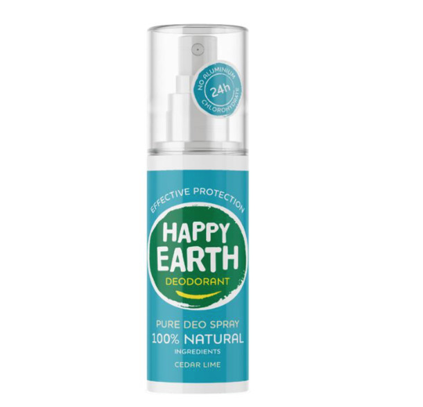 Happy Earth Pure Deo Spray Cedar Lime 100 ml 