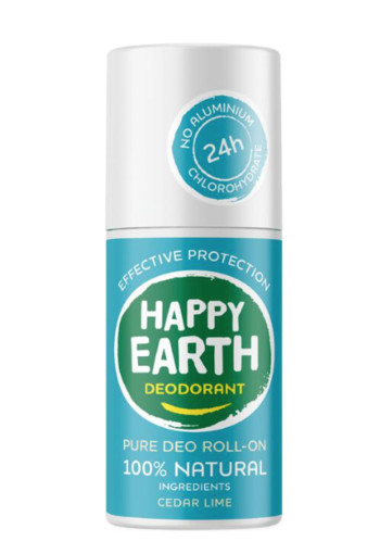 Happy Earth Pure Deo Roll-On Cedar Lime 75 ml roller