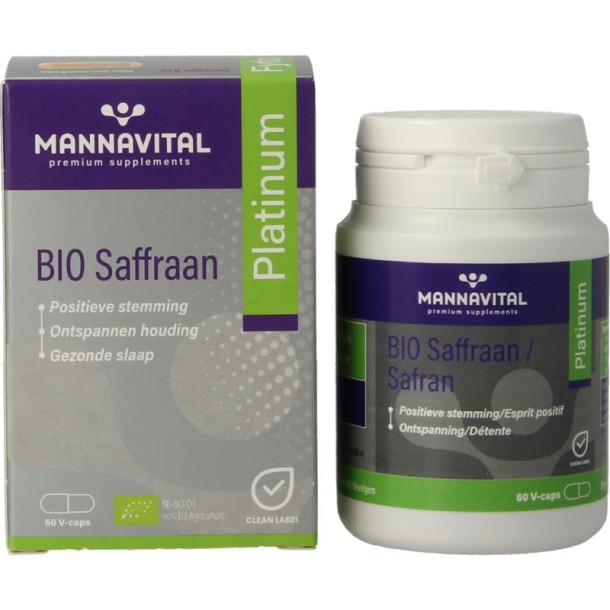 Mannavital Saffraan platinum (60 Vegetarische capsules)