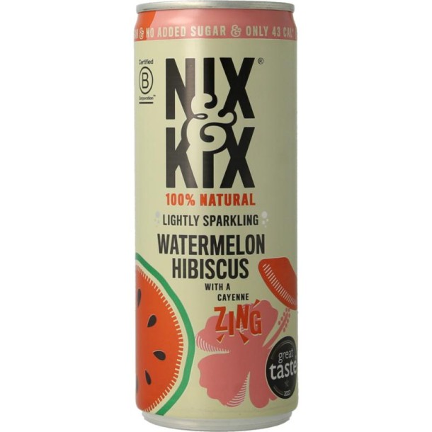 Nix & Kix Watermelon hibiscus blikje (250 Milliliter)