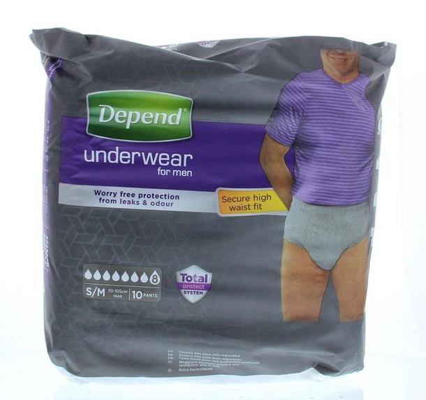 Depend Pants men super maat S/M (10 Stuks)