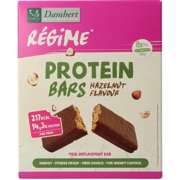 Damhert Afslank proteinereep chocolade hazelnoot (240 Gram)