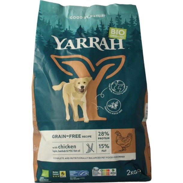 Yarrah Hondenvoer grainfree bio (2000 Gram)