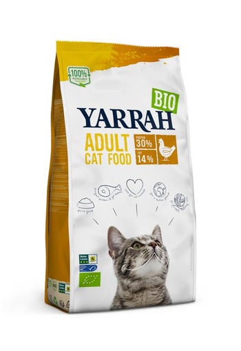 Yarrah Adult kattenvoer met kip bio (10 Kilogram)