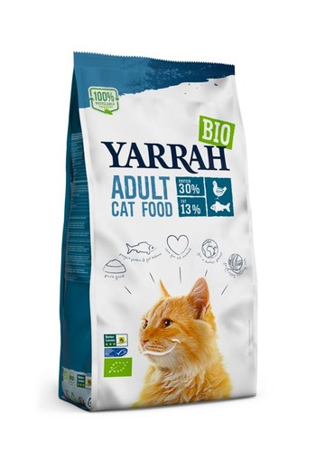 Yarrah Adult kattenvoer met vis bio (10 Kilogram)