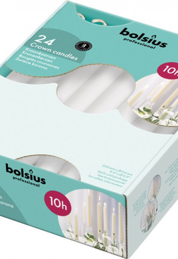 Bolsius Kroonkaars 240/24 wit (24 Stuks)