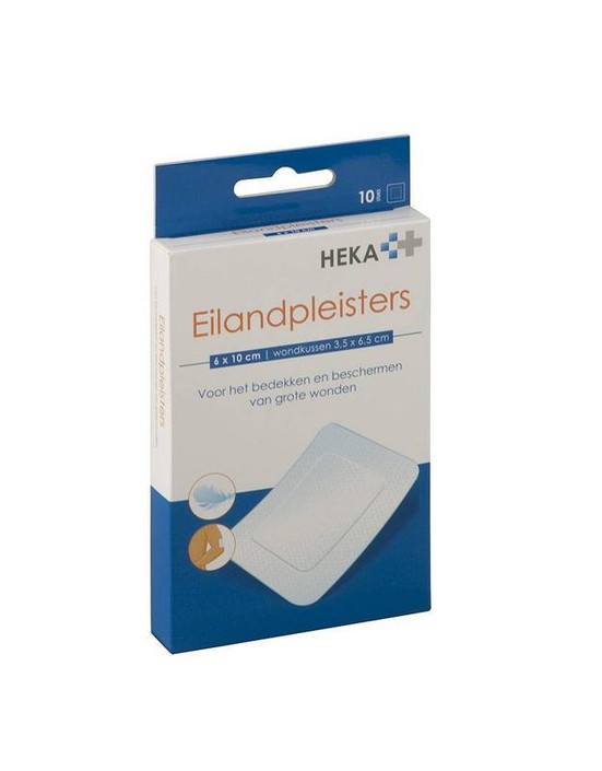 Hekaplast Eilandpleister border 6cm x 10cm steriel (10 Stuks)