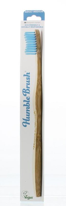The Humble Co Tandenborstel bamboe medium blauw (1 Stuks)