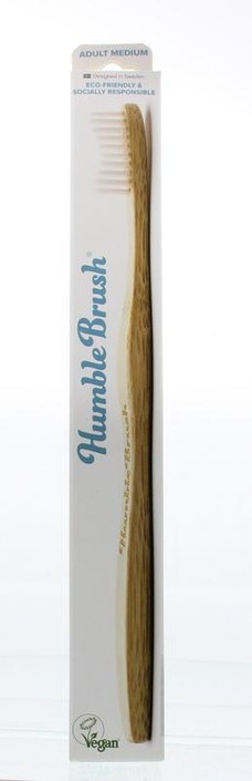 The Humble Co Tandenborstel bamboe medium wit (1 Stuks)
