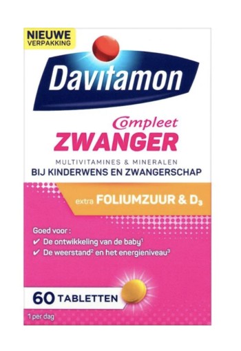 Davitamon Compleet Zwanger met Extra Foliumzuur en Vitamine D3 60 Tabletten