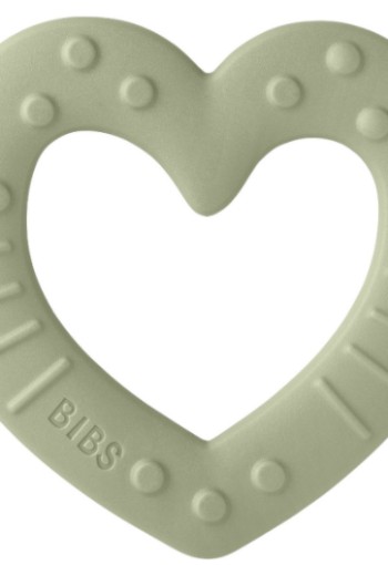 Bibs Baby bitie heart sage (1 Stuks)