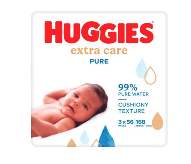 Huggies Billendoekjes - Pure Extra Care TRIPLO - 56 Sheets x 3