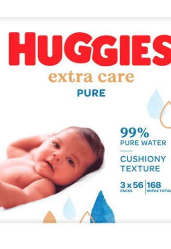 Huggies Billendoekjes - Pure Extra Care TRIPLO - 56 Sheets x 3