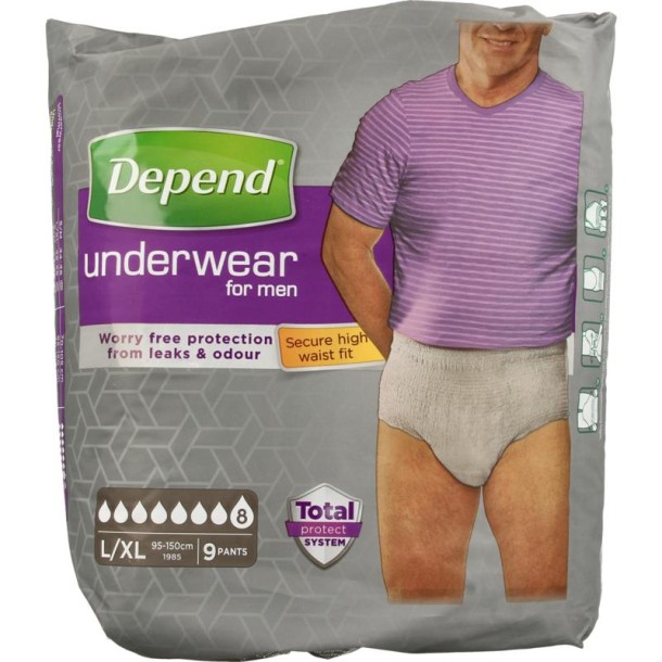 Depend Pants men super maat L/XL (9 Stuks)