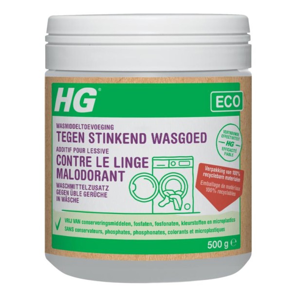 HG Eco wasmiddeltoevoeging stinkend wasgoed (500 Milliliter)