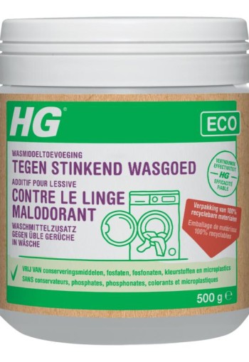HG Eco wasmiddeltoevoeging stinkend wasgoed (500 Milliliter)
