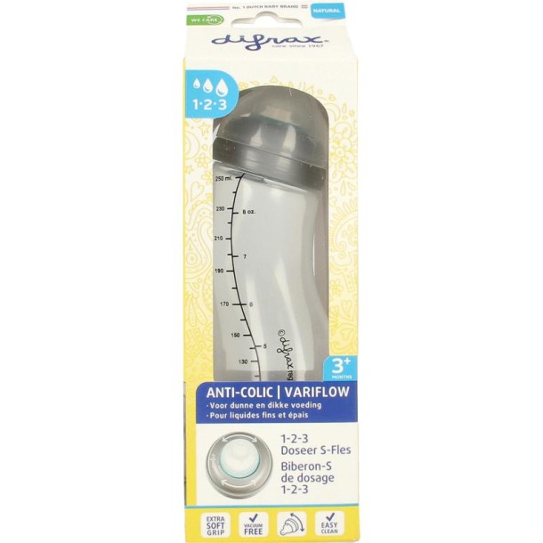 Difrax S-fles natural 1 2 3 doseer 250ml (1 Stuks)