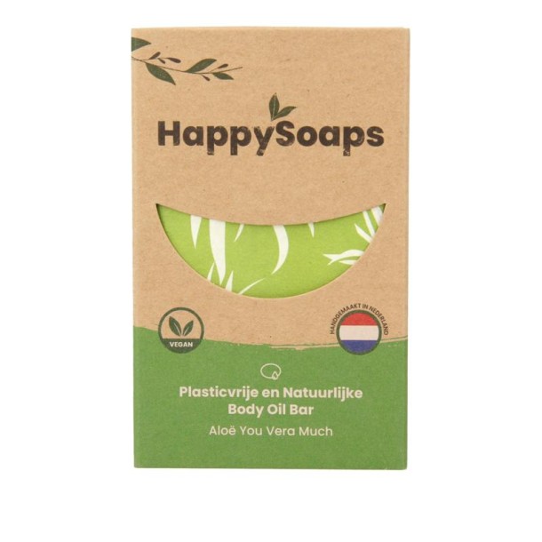 Happysoaps Body oil bar aloe you vera much (70 Gram)