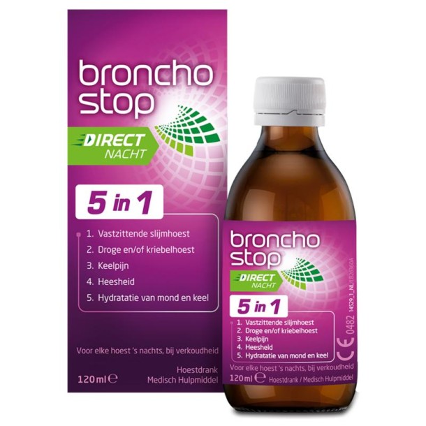 Bronchostop Hoestdrank direct nacht 5 in 1 (120 Milliliter)