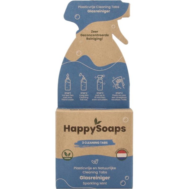 Happysoaps Cleaning tabs glasreiniger sparkling mint (3 Stuks)